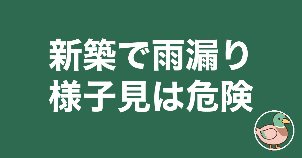 新築 雨漏り 様子見