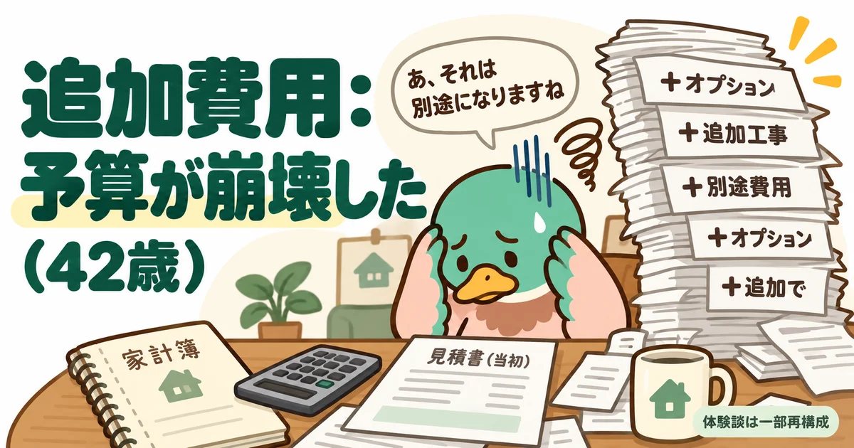 追加の見積書が積み重なり、予算の膨らみに困るカモ。