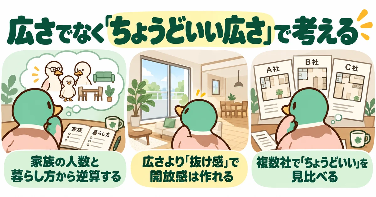 家族の暮らしに合った広さを探すあいみつ。