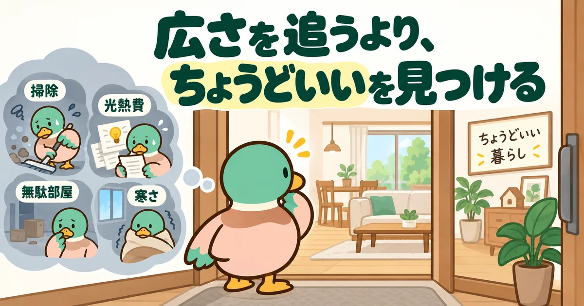 家族に合ったちょうどよい広さを考えるあいみつ。