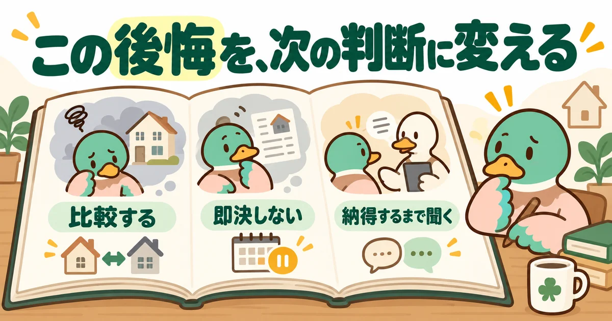 後悔を整理し次の住まいの判断に生かそうとするあいみつ。