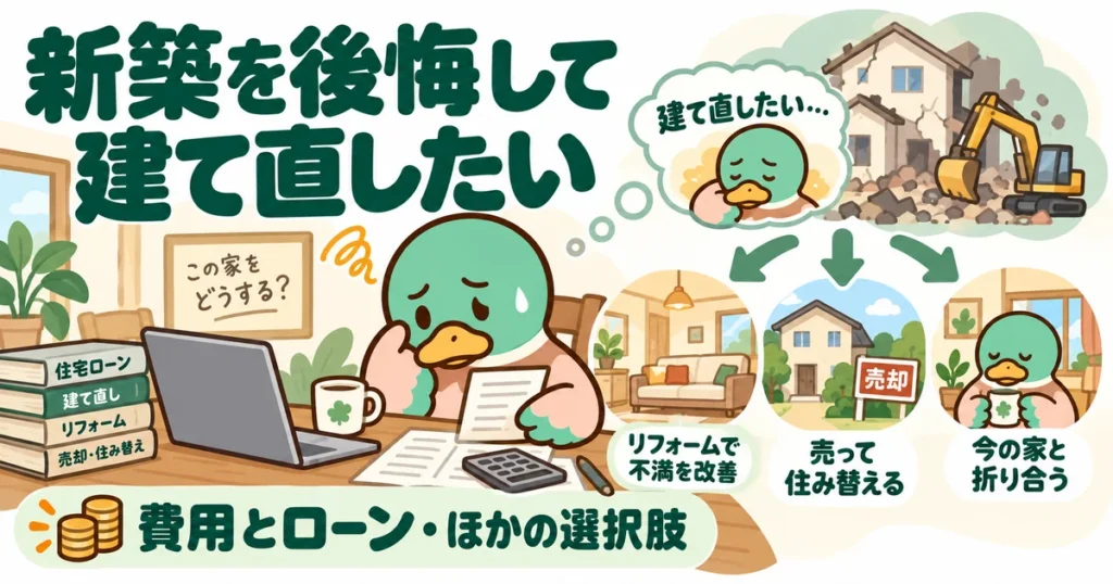 新築を後悔し、建て直しやほかの選択肢を考えるあいみつ。