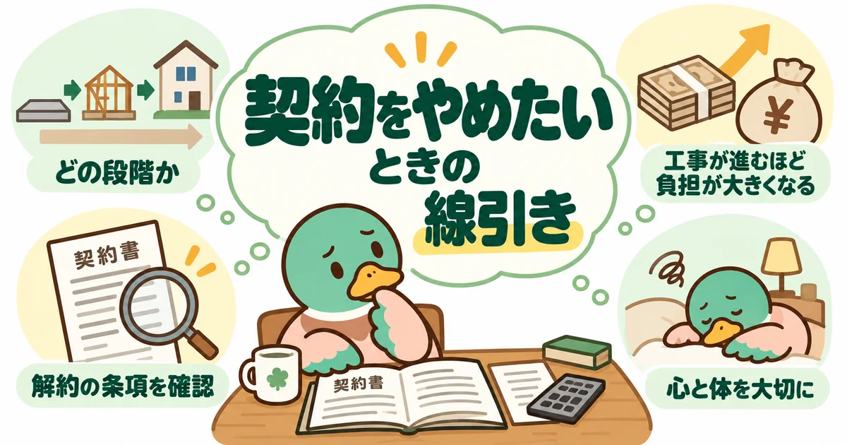 契約をやめたいときに契約書と相談先を確認するあいみつ。