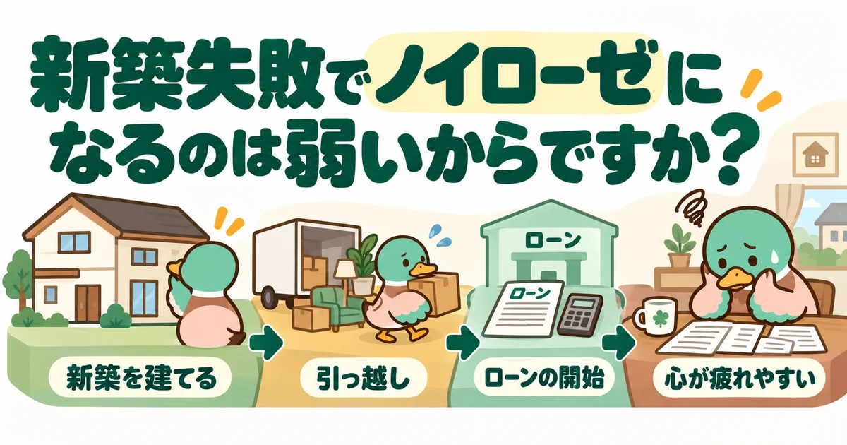 新築の後悔で自分を責める気持ちを見つめるあいみつ。