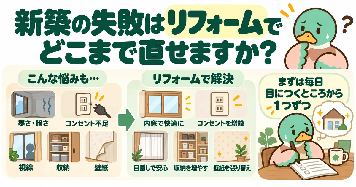 リフォームで直せることと難しいことを整理するあいみつ。