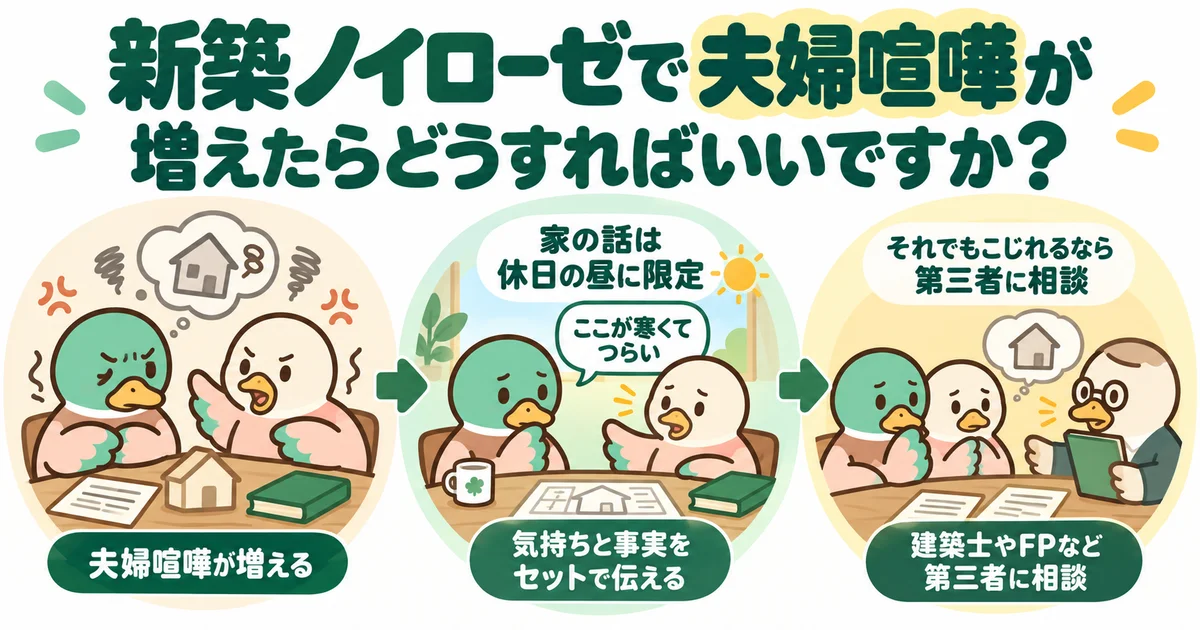 家の後悔をめぐる夫婦の話し合いを考えるあいみつ。