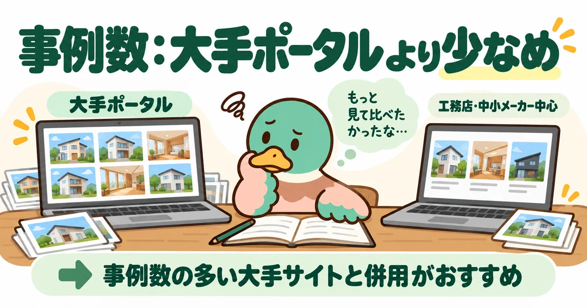 施工事例を調べるサイトと、提案や相談に使うサービスを見比べるあいみつ。
