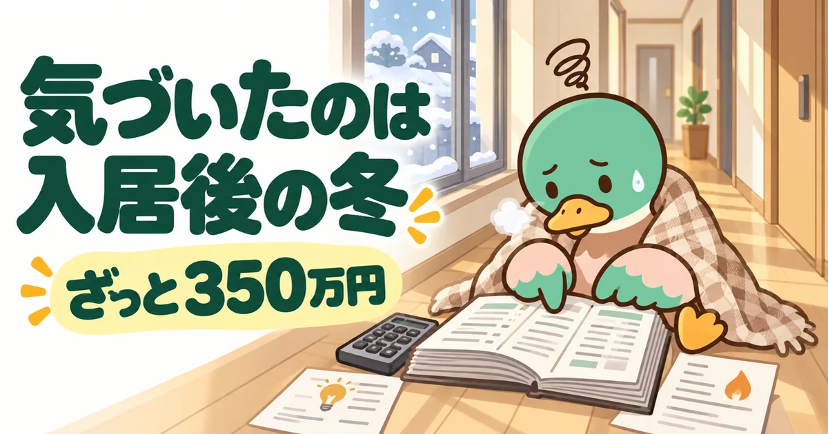 入居後の最初の冬、寒い廊下で見積書を1行ずつ数えなおし、払わなくてよかった額がざっと350万円と気づくあいみつ。