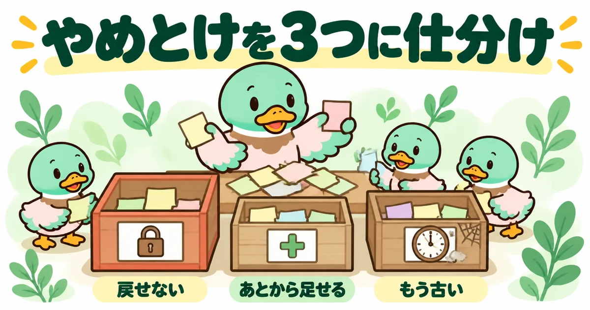 ローコスト住宅はやめとけの理由を、戻せない・あとから足せる・もう古いの3つの箱に仕分けるあいみつ。