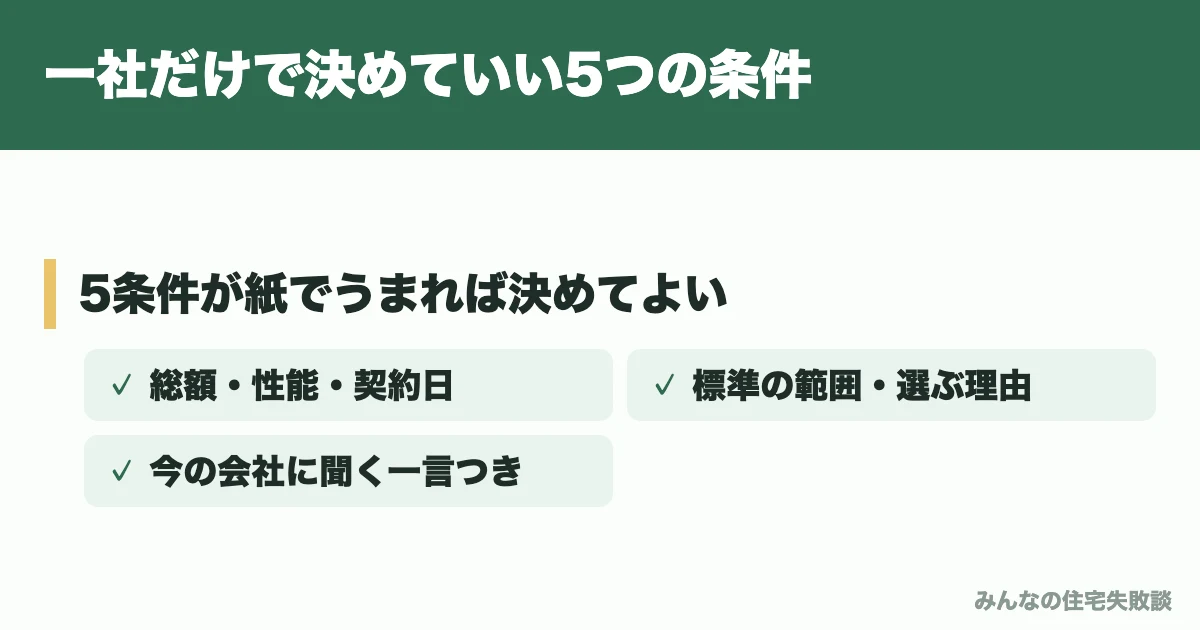 一社だけで決めていい5つの条件