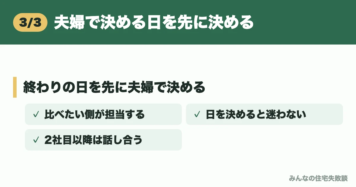 夫婦で決める日を先に決める