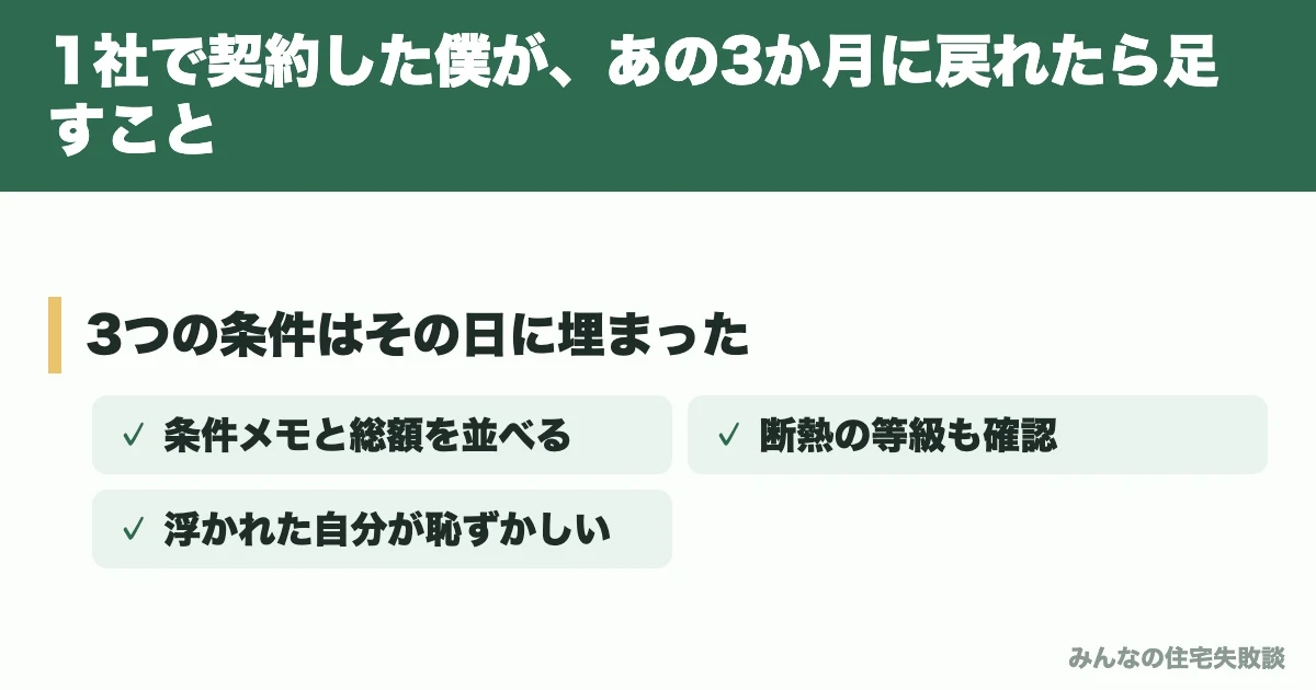 1社で契約した僕が、あの3か月に戻れたら足すこと