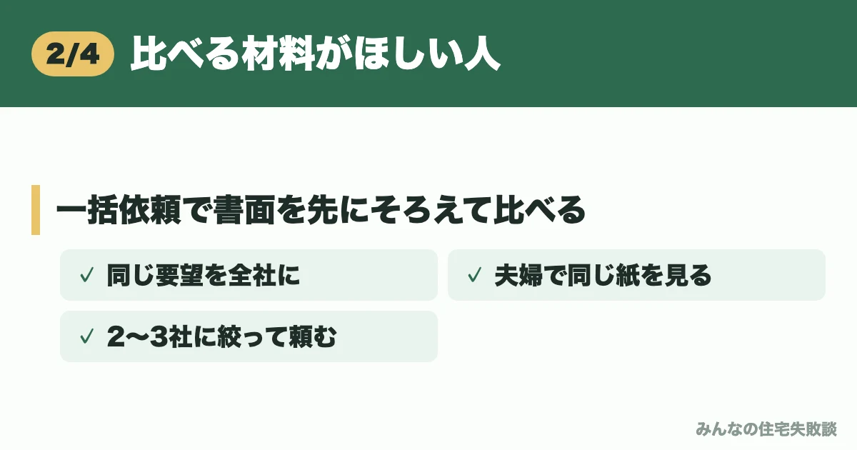 比べる材料がほしい人