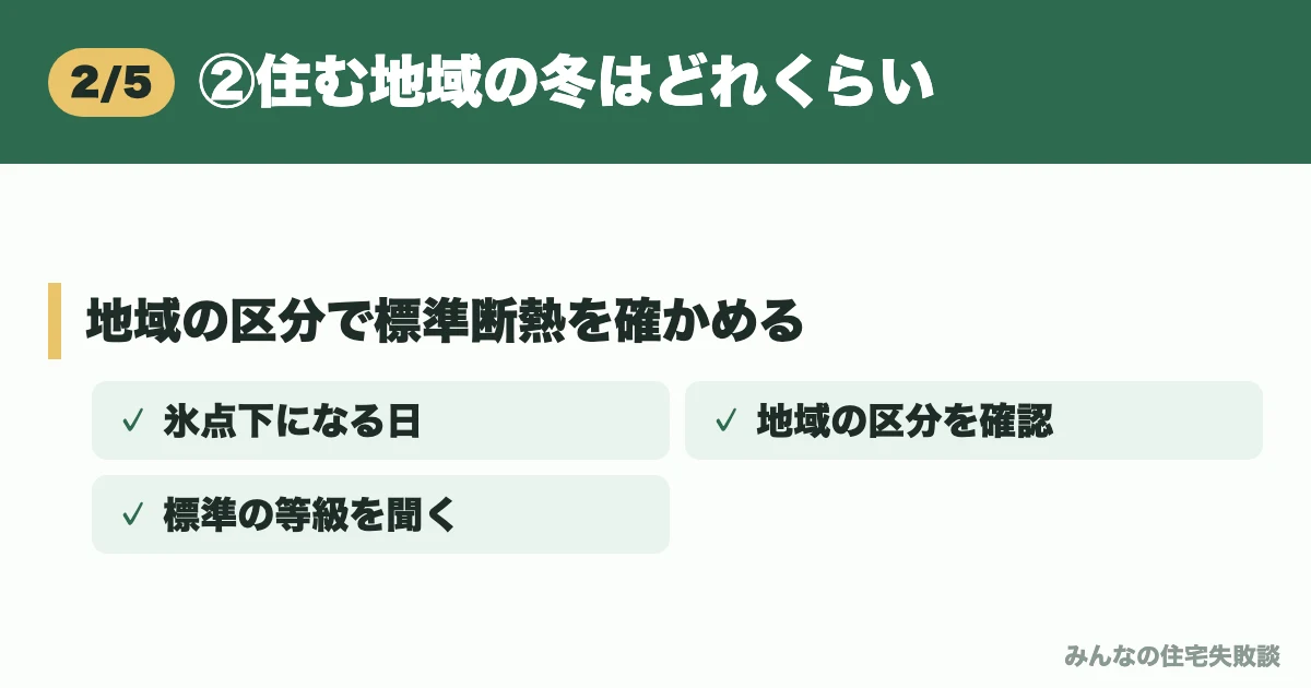 ②住む地域の冬はどれくらい