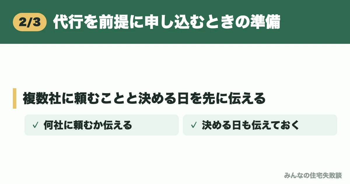 代行を前提に申し込むときの準備