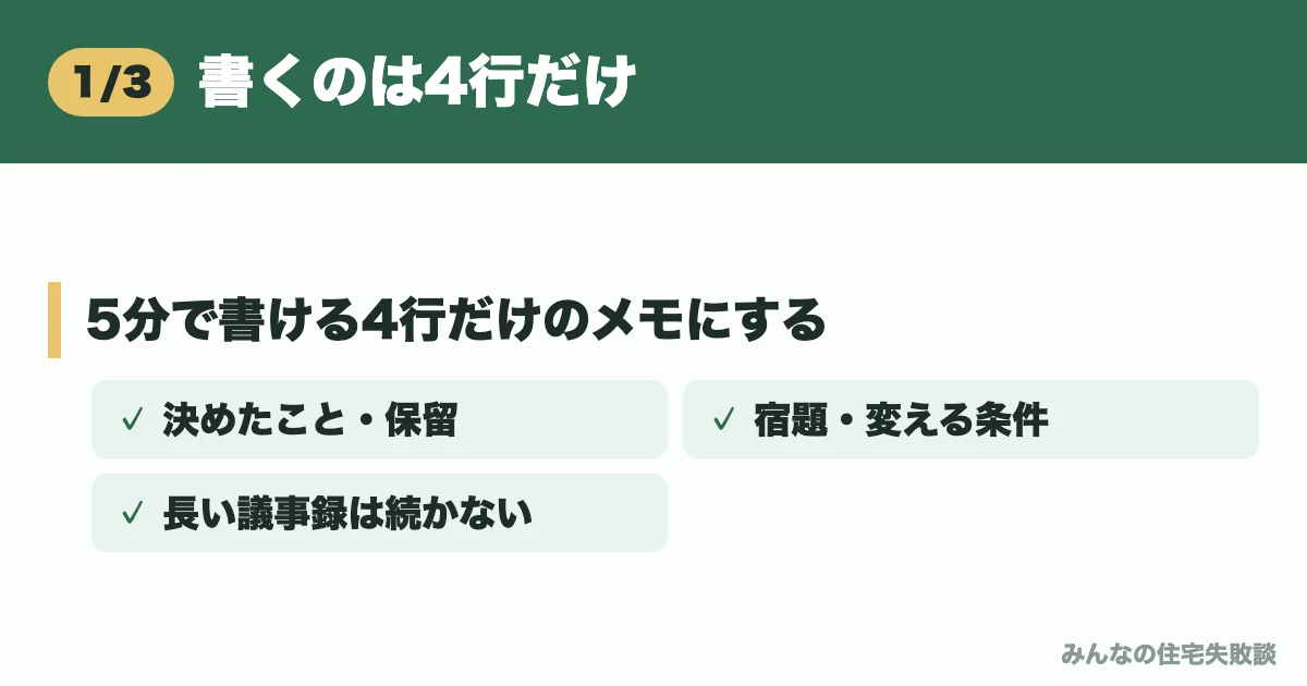 書くのは4行だけ