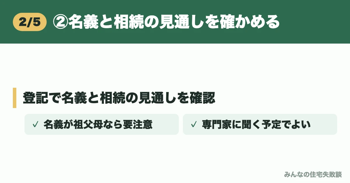 ②名義と相続の見通しを確かめる
