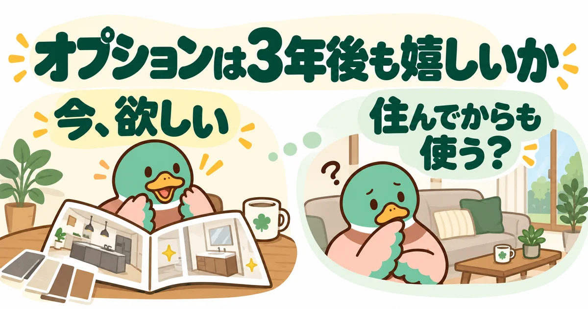 あいみつが今欲しいオプションを住んだあとも使うか考える図。