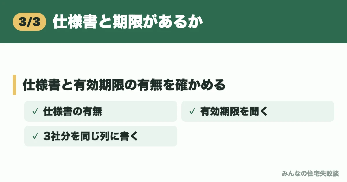 仕様書と期限があるか