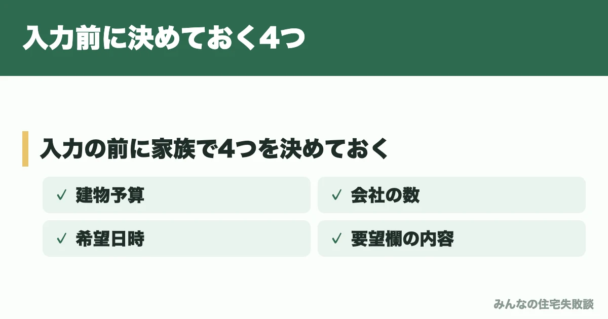 入力前に決めておく4つ