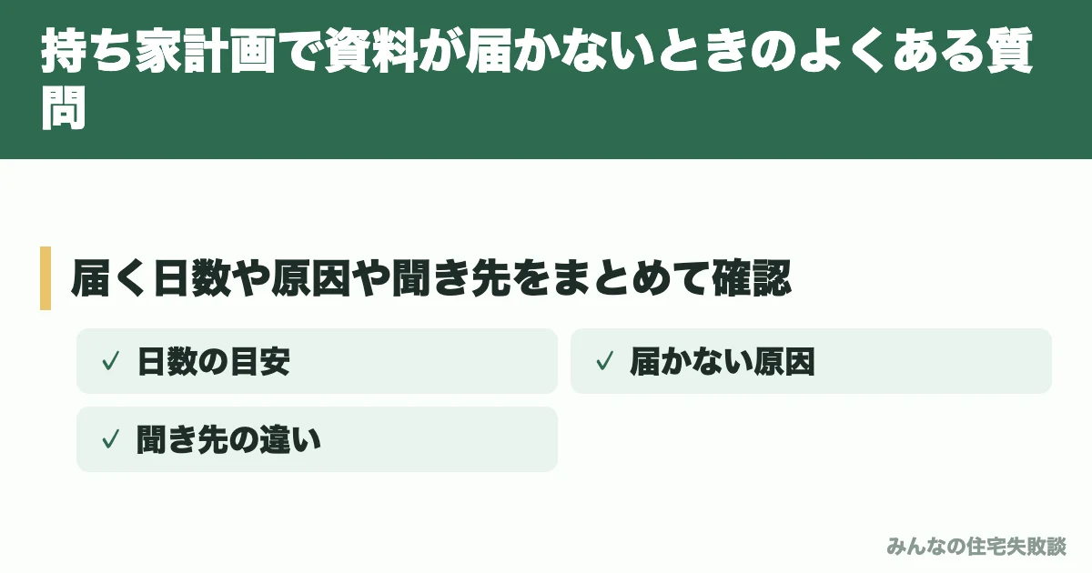 持ち家計画で資料が届かないときのよくある質問