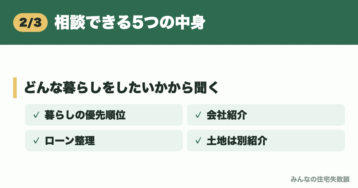 相談できる5つの中身
