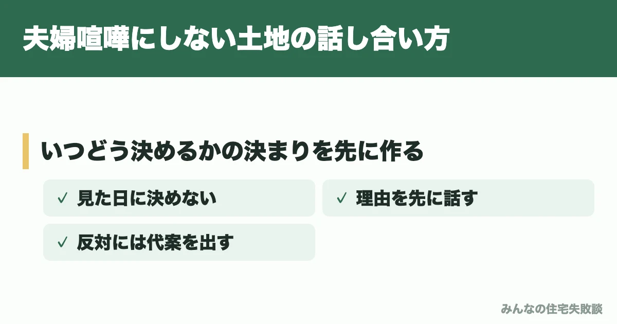 夫婦喧嘩にしない土地の話し合い方