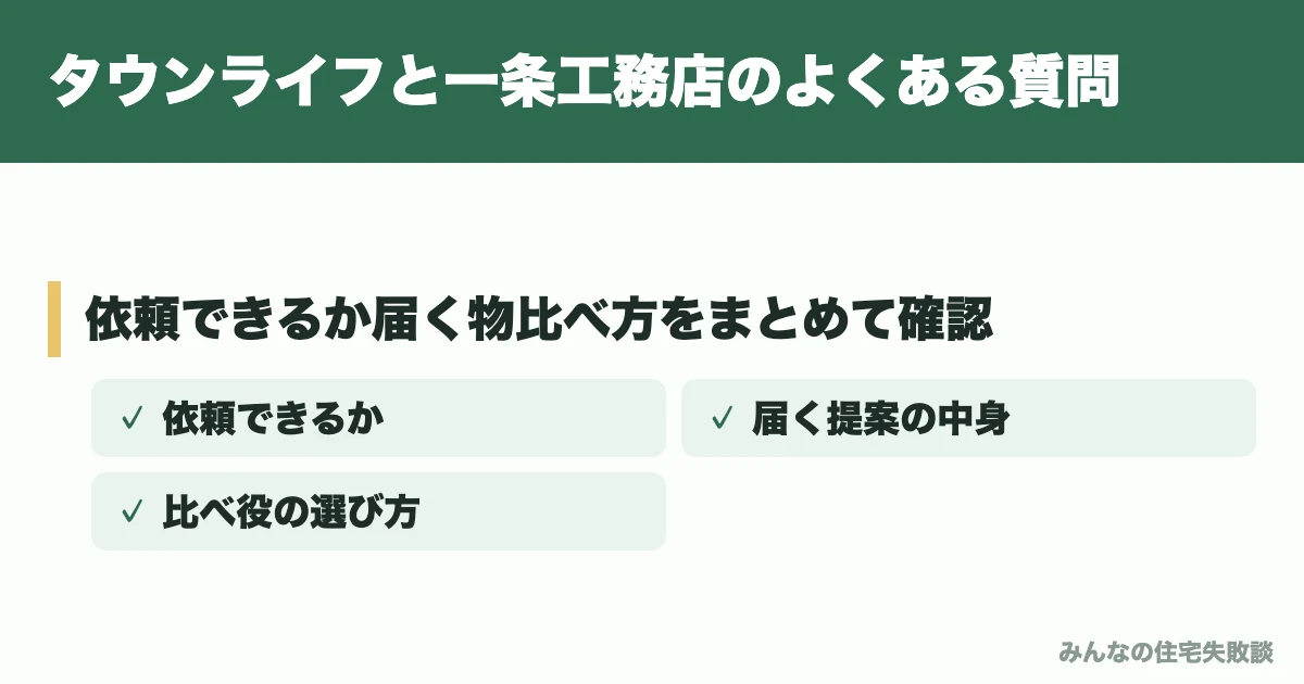 タウンライフと一条工務店のよくある質問