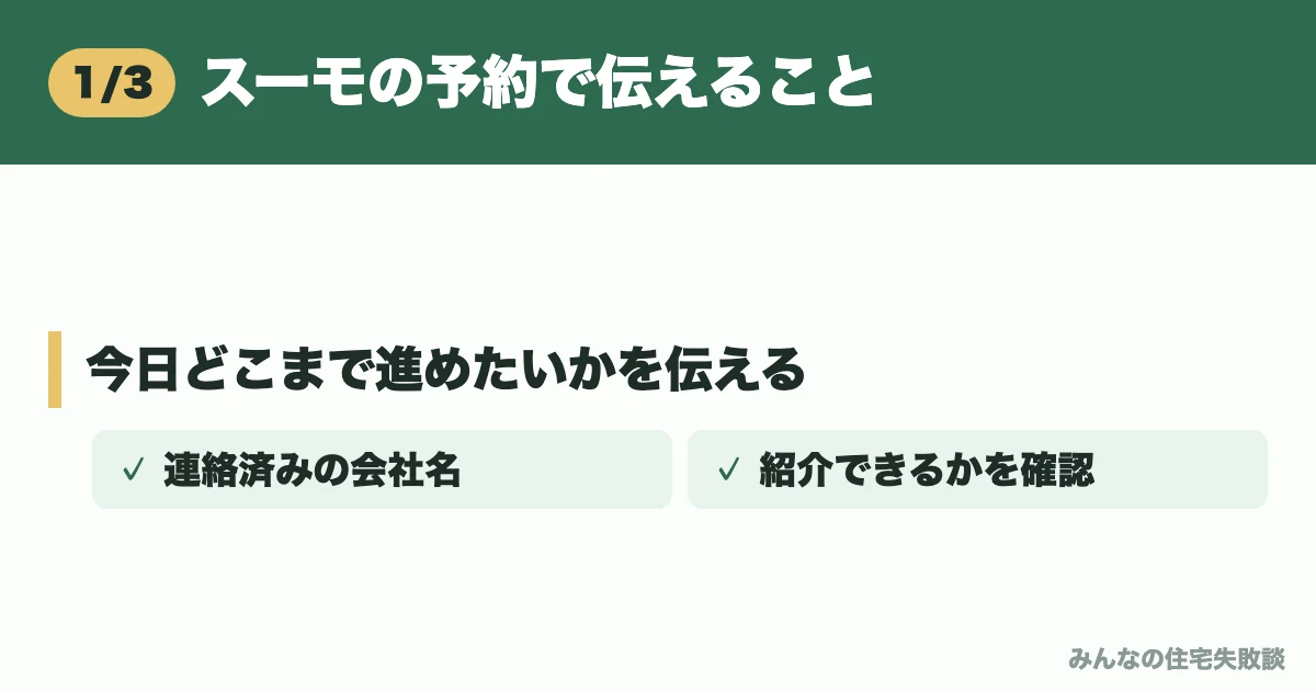 スーモの予約で伝えること