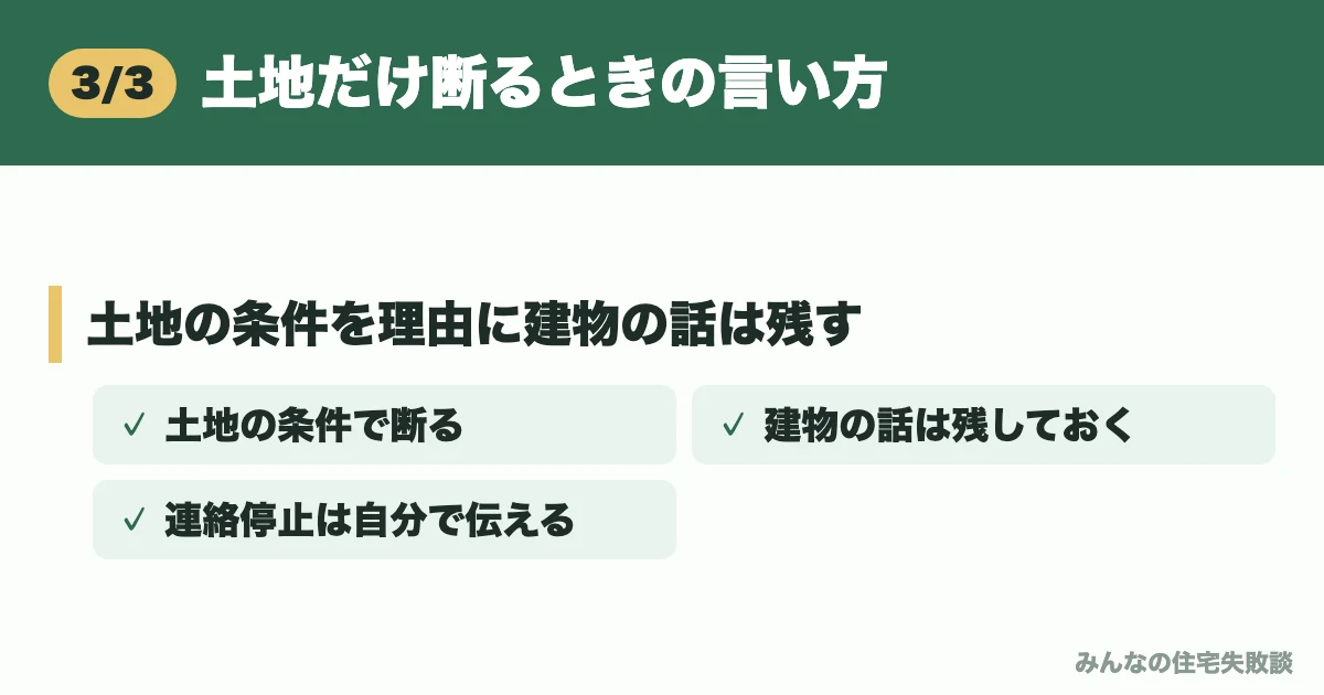 土地だけ断るときの言い方